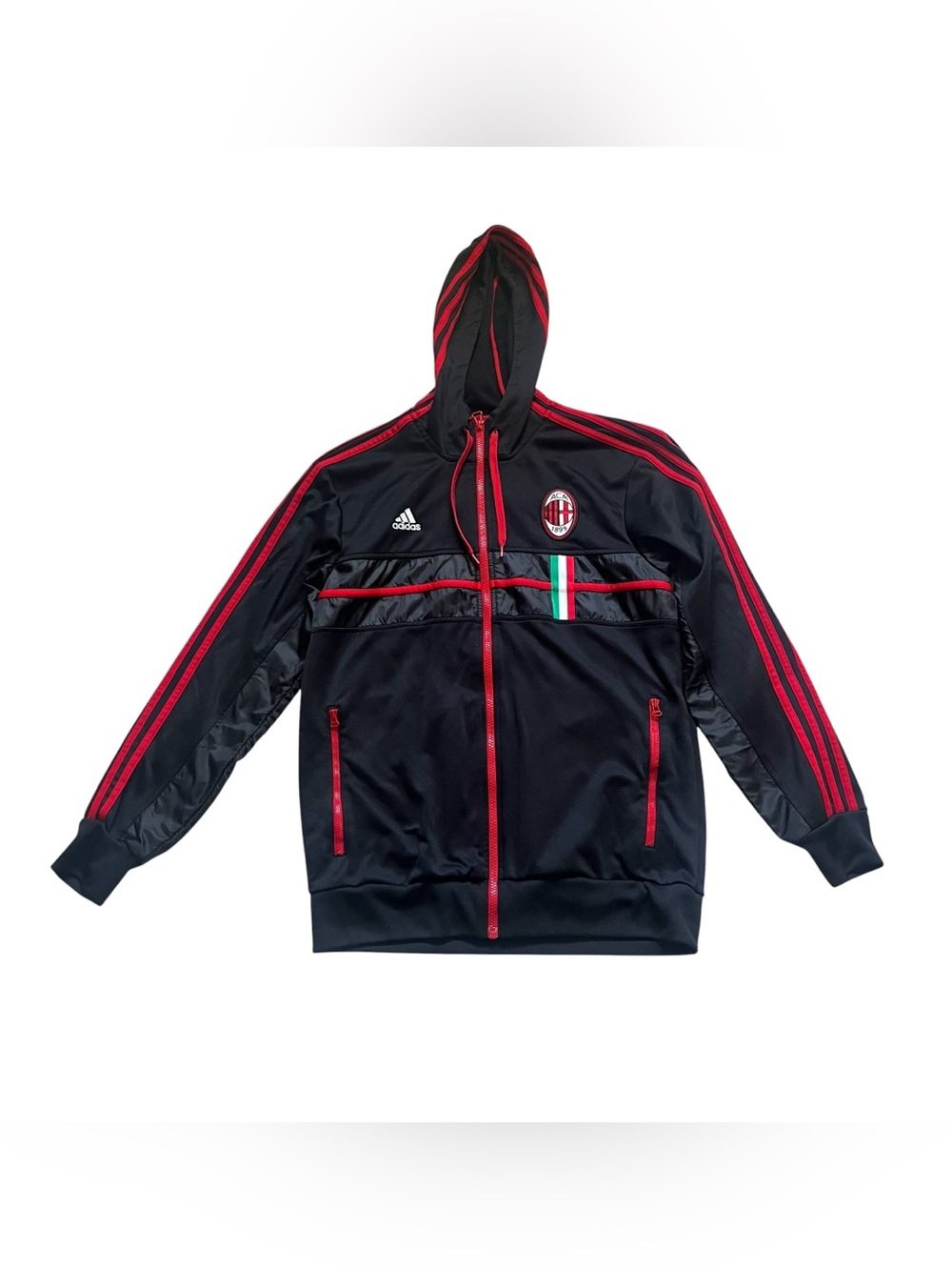 Adidas 2012 AC Milan Full-Zip Hooded Track Jacket Soccer Size Medium
